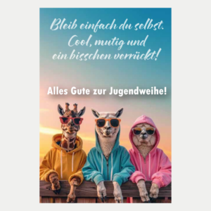 Jugendweihekarte cool, mutig und verrückt
