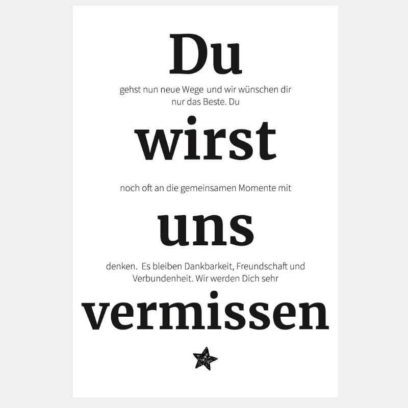 Karte Jobwechsel Abschied