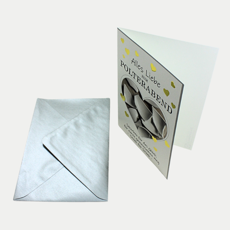Polterabendkarte mit silber Umschlag