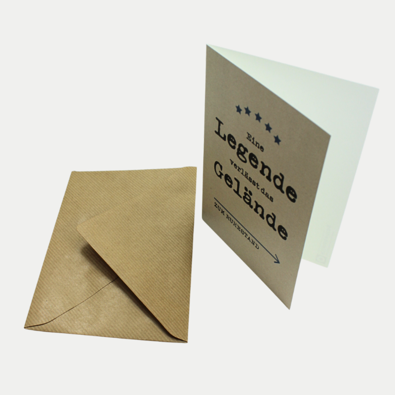 Karte mit Kraftpapierumschlag Ruhestand
