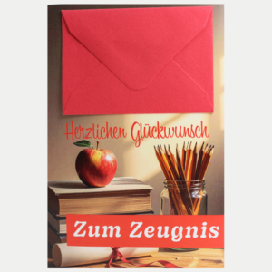 Hauptbild Karte rot Zeugnis