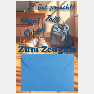 blaue Zeugnis Karte