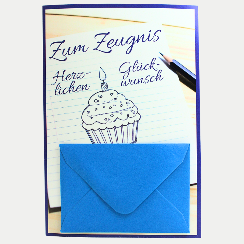 Zeugnis Karte cupcake
