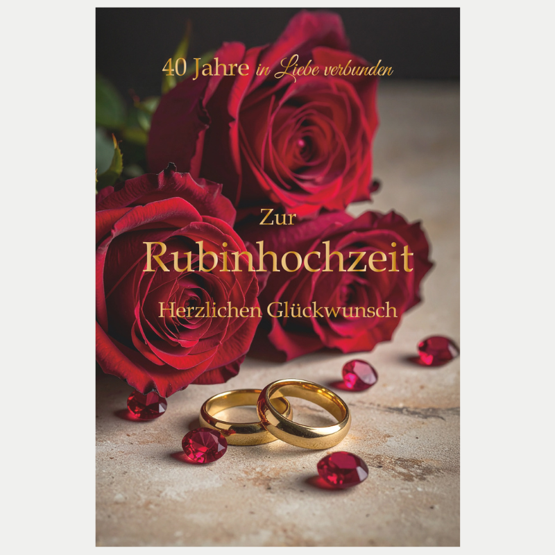 Rubinhochzeit Rosen Ringe Rubin