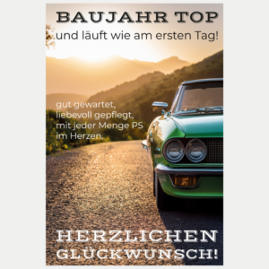 Auto Mann Geburtstagskarte