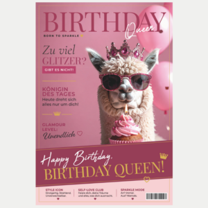 Geburtstagskarte Frau Queen rosa