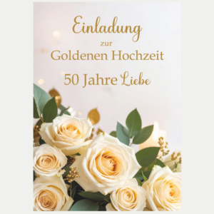 Einladung Goldene Hochzeit Rosen