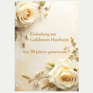 Einladung Goldhochzeit Rosen