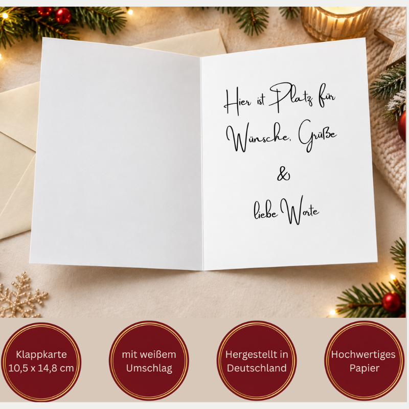 Weihnachtskarten Set 10 Stück Familie