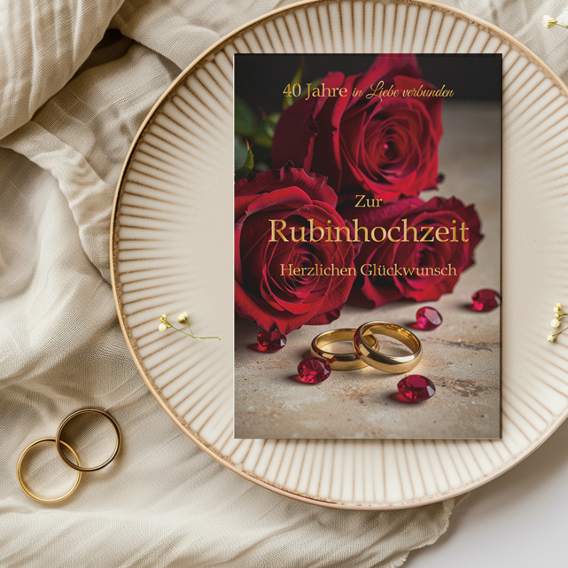 Rubinhochzeit Rosen Ringe Rubin