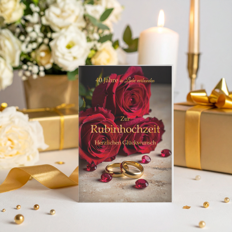 Rubinhochzeit Rosen Ringe Rubin