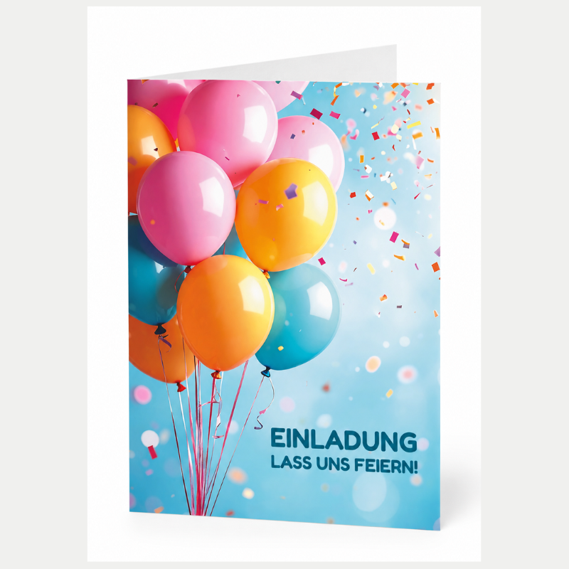 Geburtstagseinladung Luftballons & Konfetti – Bild 3